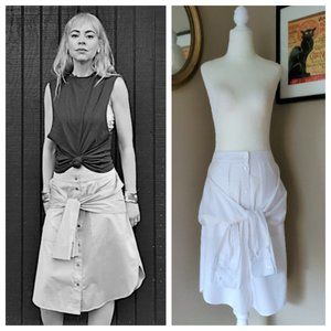 Alexander Wang Sleeve Tied White Skirt Size 4 EUC